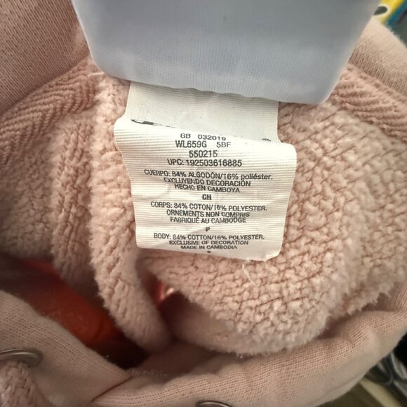 Champion Reverse Weave Cropped Hoodie Sweatshirt S Pink Cotton Blend Womens - Picture 7 of 7